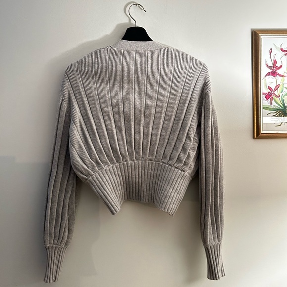 ARITZIA WILFRED Grey Plunge Cardigan | Size XS - Picture 3 of 4